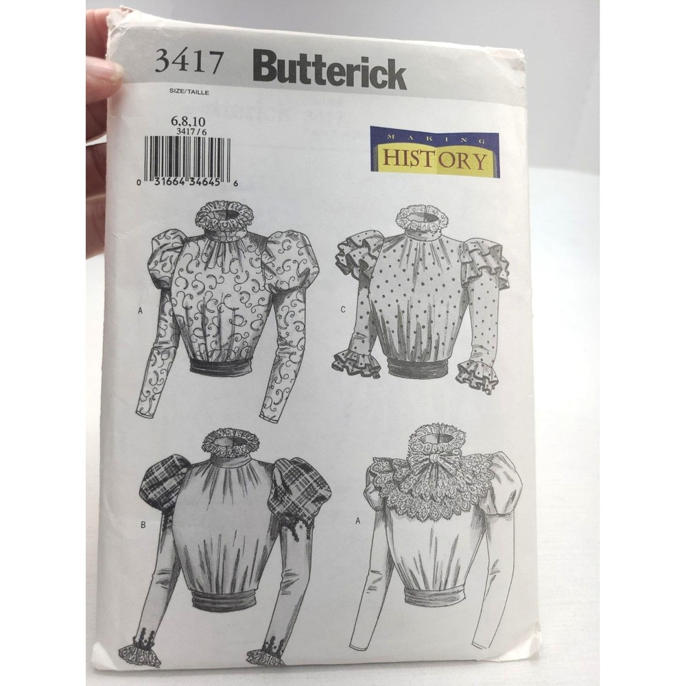 Butterick Making History 3417 Edwardian Blouse & Sash Pattern Misses' 6-10 Uncut